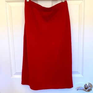St. John blue red “Santana” wool knit skirt with elastic waist